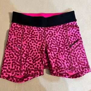 Pink and Maroon Lululemon High Waisted Shorts